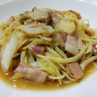 簡単！白菜とベーコンのあんかけパスタ